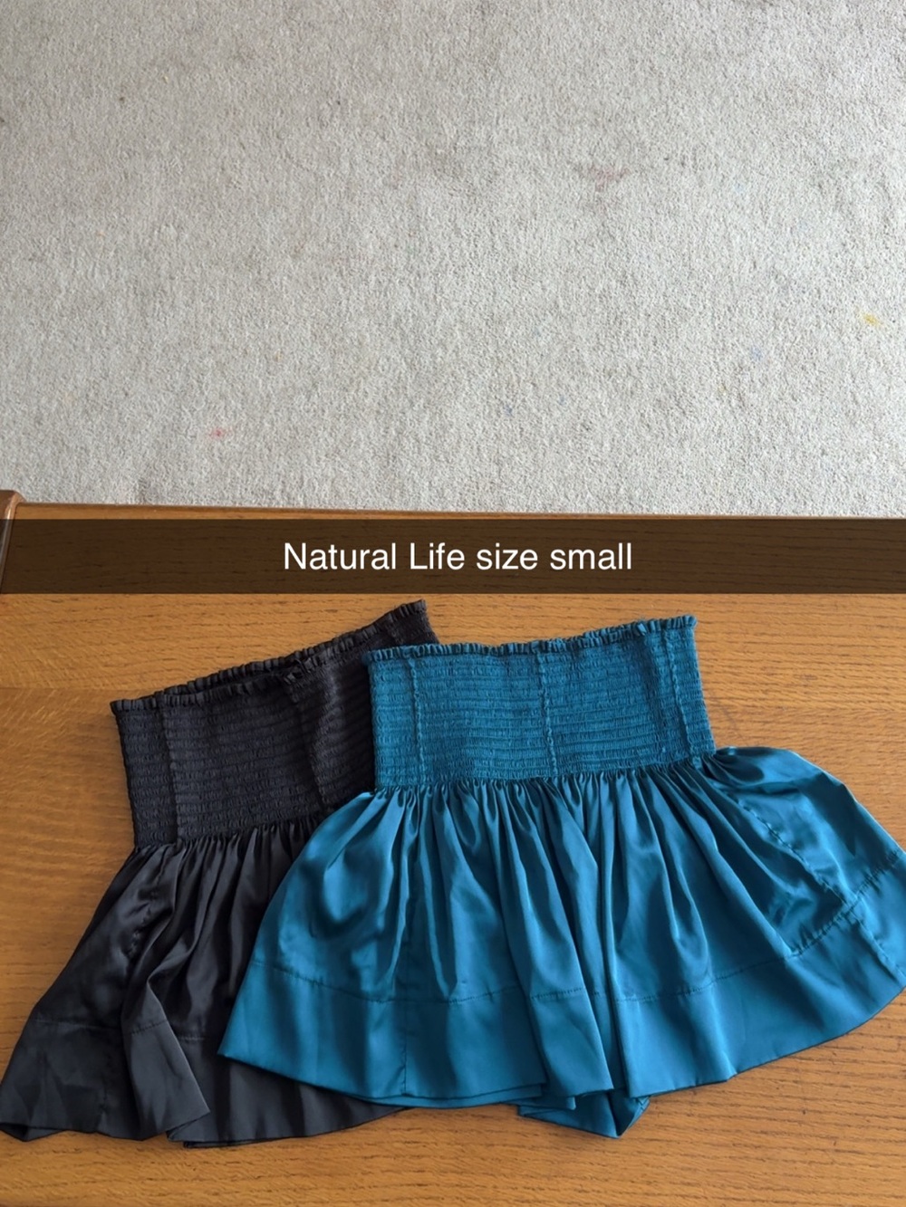 NATURAL LIFE Teal and Black Girls' Smocked Skort